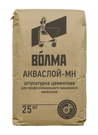 Штукатурка цементная ручного нанесения серая ВОЛМА Акваслой МН 25 кг