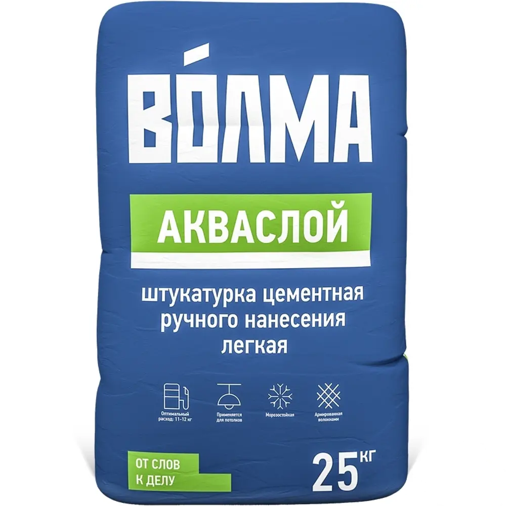 Штукатурка цементная машинного нанесения серая ВОЛМА Аквастарт 25 кг