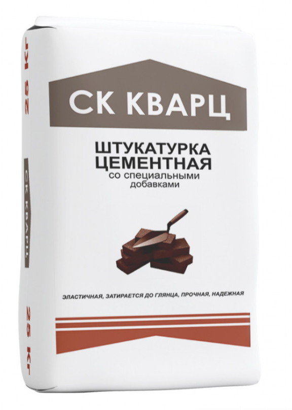 Штукатурка цементная машинного нанесения серая СК КВАРЦ 25 кг