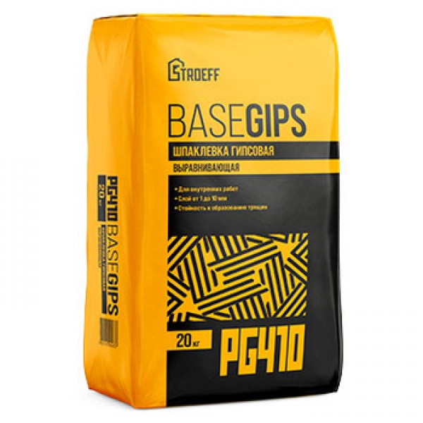Шпаклевка гипсовая базовая СТРОЕФФ Basegips PG410 20 кг