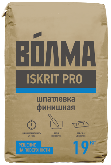 Шпаклевка полимерная финишная белая ВОЛМА ISKRIT Pro 19 кг