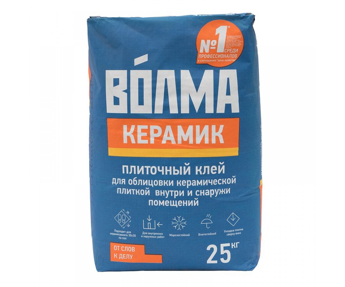 Клей для плитки С0  Волма Керамик СО(крафт) 25 кг