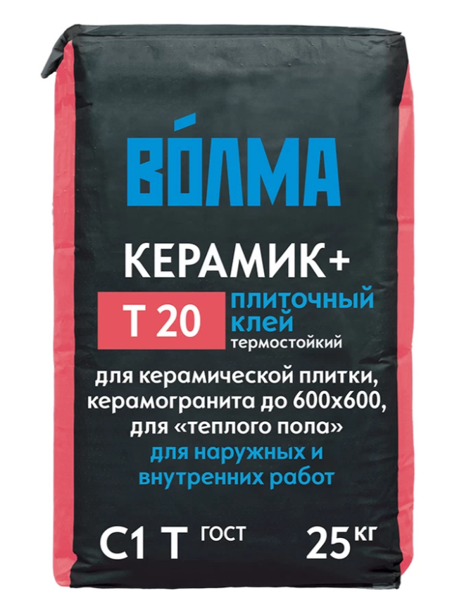Клей для плитки C1 Т ВОЛМА Керамик плюс ВСК 25 кг