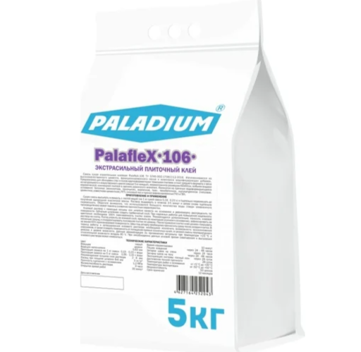 Клей для плитки  PALADIUM PalafleX-106 Экстрасильный 5 кг
