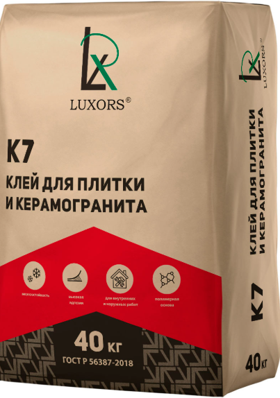 Клей для плитки  LUXORS К7 LUXORS/0,7МПа 40 кг