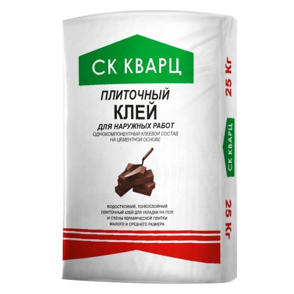Клей для плитки  СК КВАРЦ наружные работы 25 кг