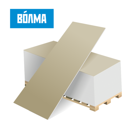 Гипсокартон ВОЛМА 2500×1200×9,5 мм